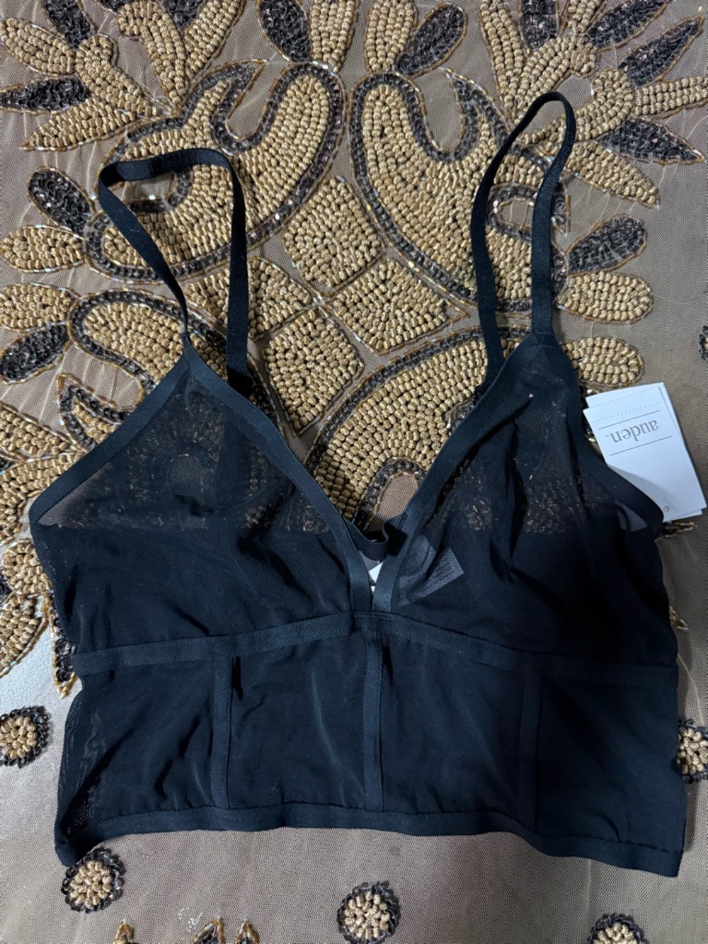 Auden Black Sheer Longline Bralette - Picture 4 of 6